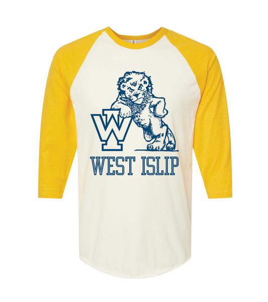 WEST ISLIP - LEANING LION RAGLAN T-SHIRT